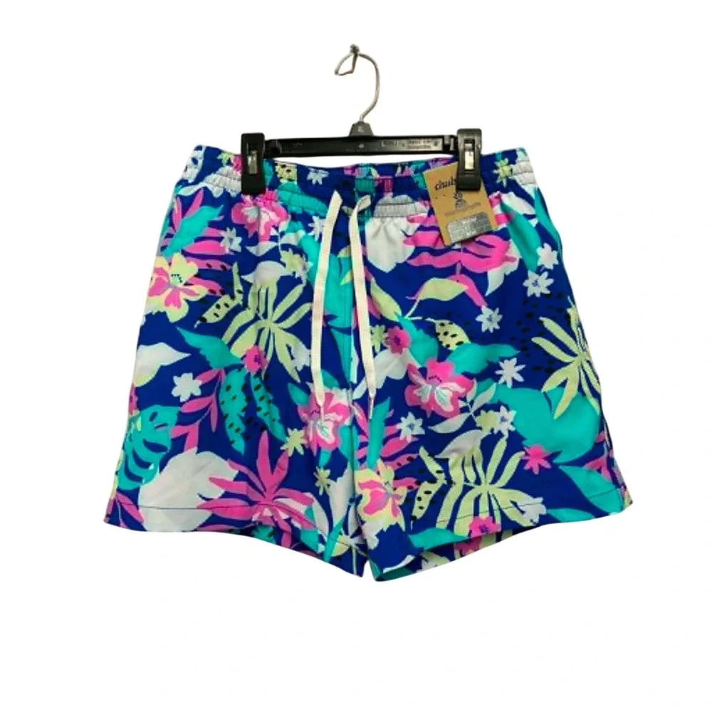 Chubbies Classic Swim Trunks Mens M Blue Tropical Floral 5.5